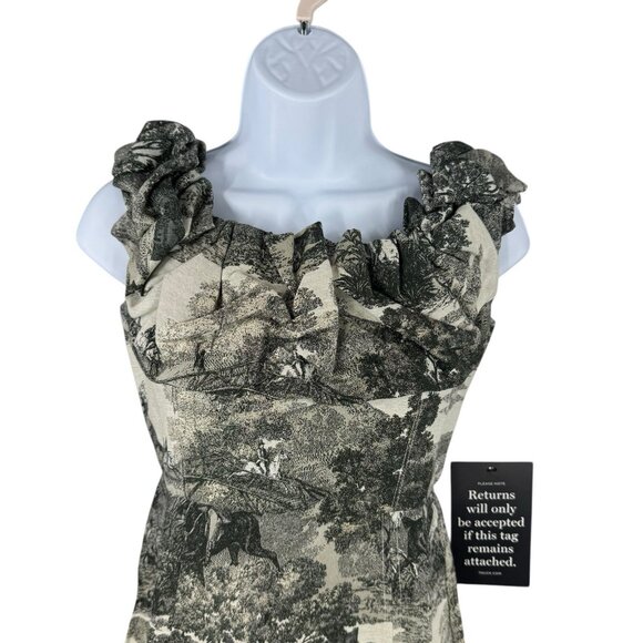 Tuckernuck NEW Middleburg Toile Suze Equestrian Formal Midi Dress Size XS - Picture 5 of 12